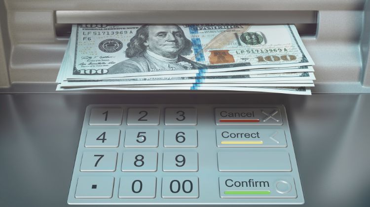 ATM with $100 bills 
